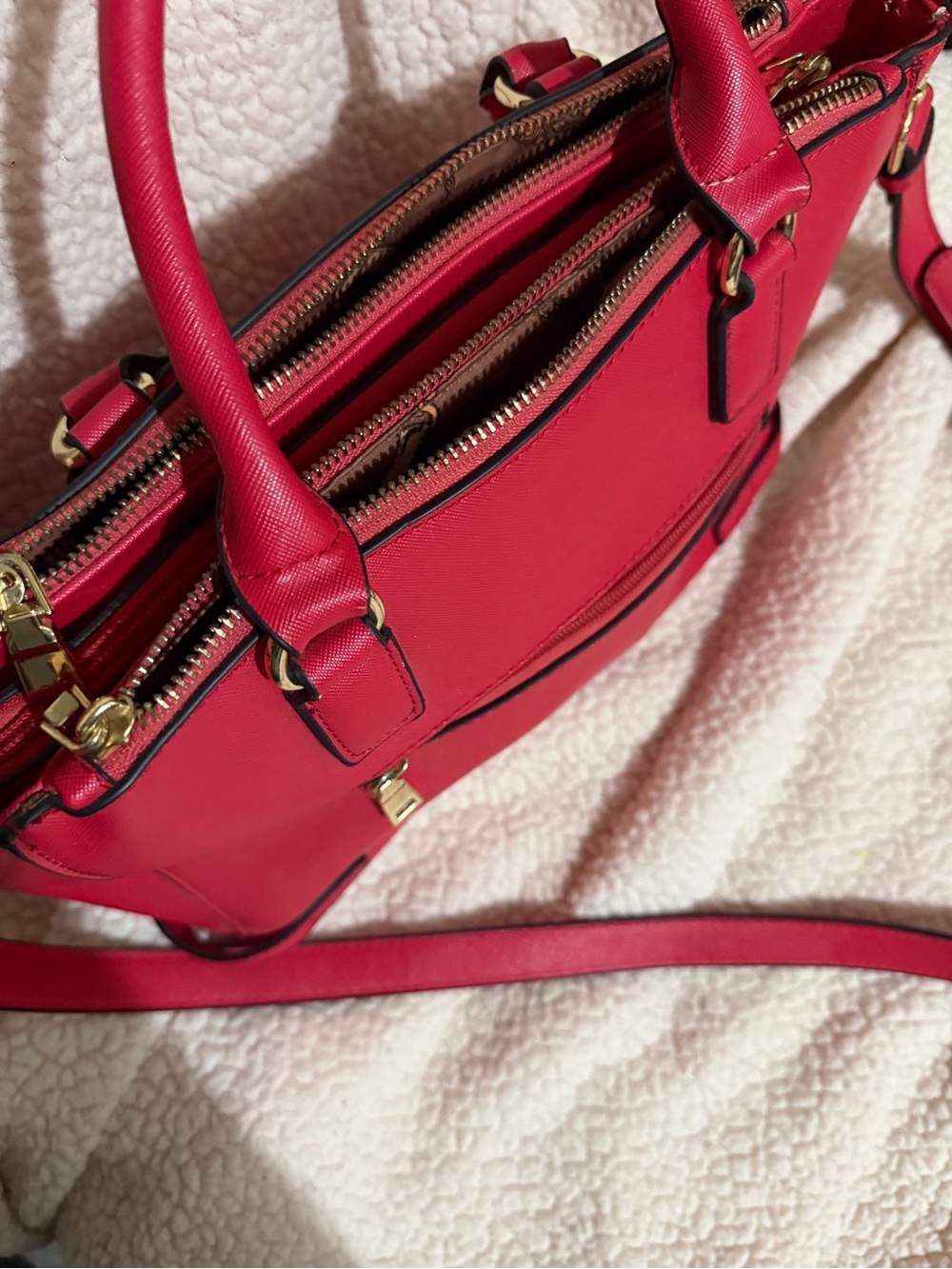Vintage Red Satchel with Gold Hardware - Picture 6 of 10